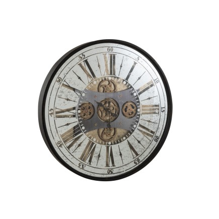 Reloj redondo de metal negro de 78x78x8 cm