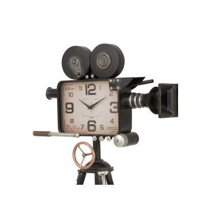 Reloj cámara decorativa de metal negro 56x56x107.5 cm
