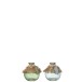 Lot de 2 vases verre boule décoration jute thème mer 10x9x9 cm Lot de 2 vases verre boule décoration jute thème mer 10x9x9 cm