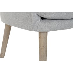 Silla de Comedor DKD Home Decor Madera Poliéster Gris claro (61 x 68 x 78 cm)