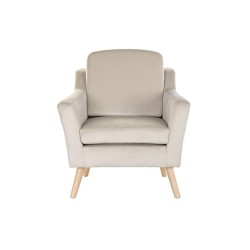 Siège DKD Home Decor Bois Polyester Crème (76 x 70 x 85 cm)