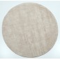 Tapis rond fait main en textile beige 150x150x2 cm Tapis rond fait main en textile beige 150x150x2 cm