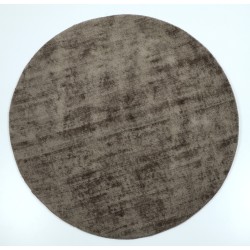 Alfombra redonda hecha a mano en textil gris 150x150x2 cm