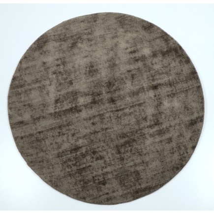 Alfombra redonda hecha a mano en textil gris 150x150x2 cm