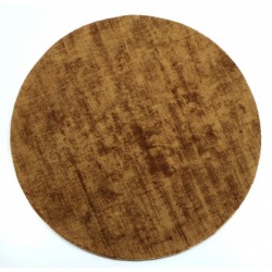 Tapis rond fait main en textile marron 150x150x2 cm