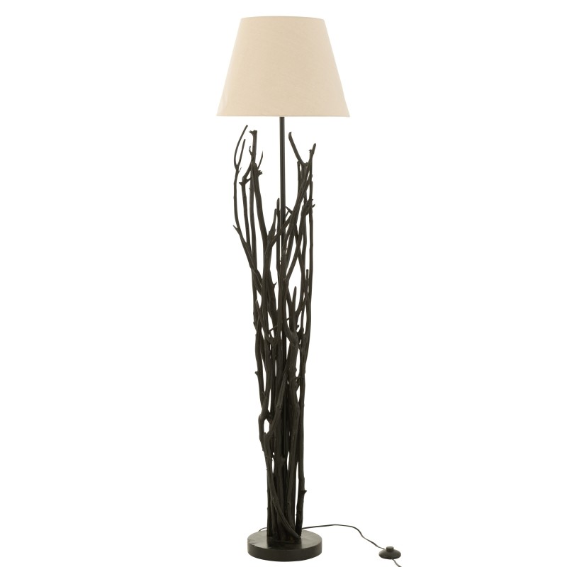 Lampadaire branche en Bois Noir 26x26x170cm