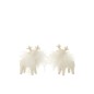 Set de 2 Élans en porcelaine blanc 6.4x3.7x9.4 cm Set de 2 Élans en porcelaine blanc 6.4x3.7x9.4 cm