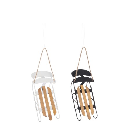Set de 2 luges à suspendre en métal Noir 7x3x13cm