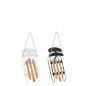 Set de 2 luges à suspendre en métal Noir 7x3x13cm Set de 2 luges à suspendre en métal Noir 7x3x13cm
