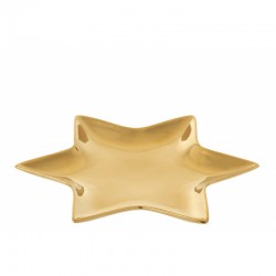 Plat étoile en porcelaine or 27.5x27.5x2 cm