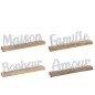Mots aluminium sur socle en bois blanc 33x5x17 cm (Vendu par 4) Mots aluminium sur socle en bois blanc 33x5x17 cm (Vendu par 4)