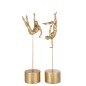 Conjunto de 2 gimnastas en pedestal de resina dorada de 16x12x51.5 cm. Conjunto de 2 gimnastas en pedestal de resina dorada de 16x12x51.5 cm.