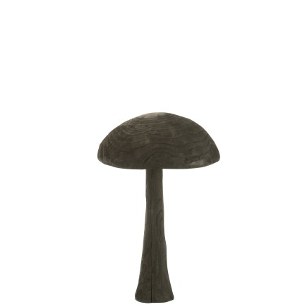 Champignon en Bois Noir 38x38x60cm