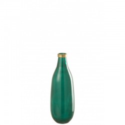 Vase en verre vert 15x15x40 cm