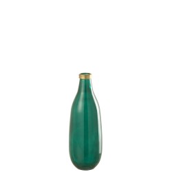 Vase en verre vert 15x15x40 cm