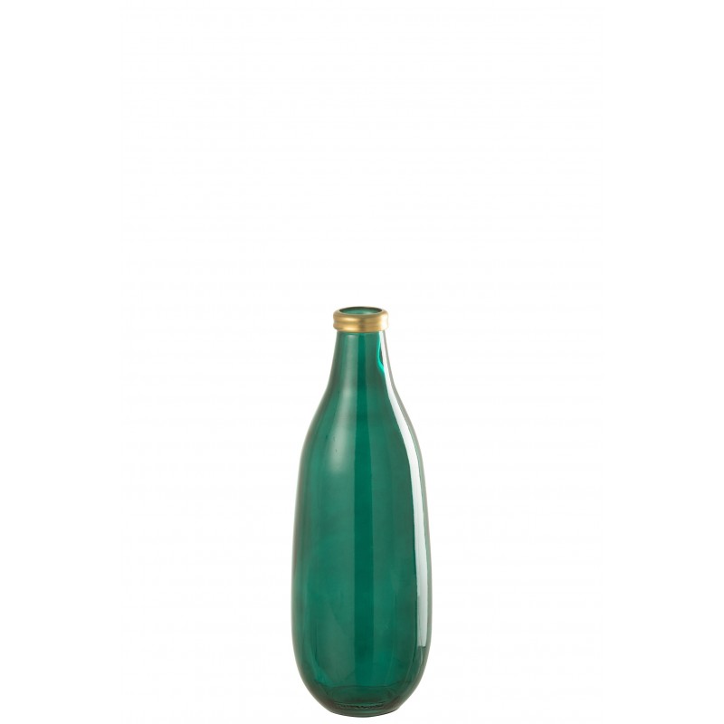 Vase en verre vert 15x15x40 cm