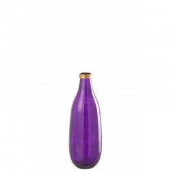 Vase en verre mauve 15x15x40 cm