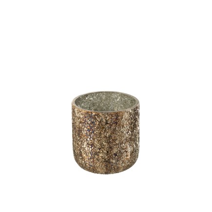 Vela perfumada de 60 horas en tarro de vidrio bronce de 14x14x15 cm