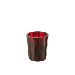 Vela perfumada de 50 horas en tarro de vidrio rojo de 12.5x12.5x15.5 cm