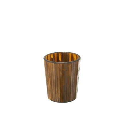 Vela perfumada 50H en tarro de vidrio ocre 12.5x12.5x15.5 cm