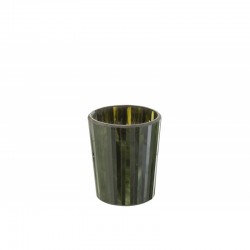 Bougie parfumée 50H dans pot en verre vert 12.5x12.5x15.5 cm