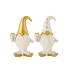 Set de 2 Pères Noël en porcelaine multicouleur 17.2x12.2x29.3 cm