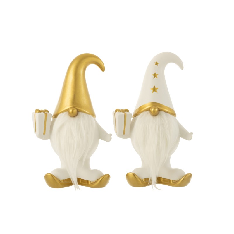 Set de 2 Pères Noël en porcelaine multicouleur 17.2x12.2x29.3 cm