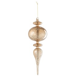Bola de Navidad de vidrio dorado de 10x10x30 cm