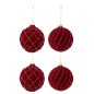 Boite de 4boules de Noël en verre rouge 10x10x10 cm