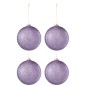 Boite de 4 boules de Noël en verre mauve 12x12x12 cm Boite de 4 boules de Noël en verre mauve 12x12x12 cm