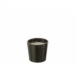 Bougie parfumée 35H dans pot en verre noir 12x12x11.5 cm