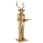 Cerf serveur avec plateau en polyrésine doré 72*59*194 cm