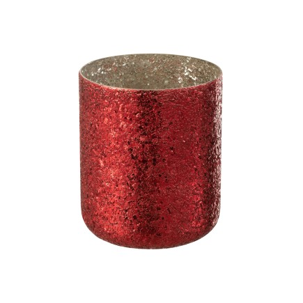 Vela perfumada en tarro de vidrio rojo 20x20x25 cm