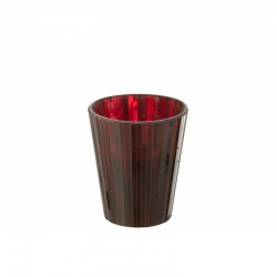 Bougie parfumée 60H dans pot en verre rouge 15.5x15.5x18.5 cm