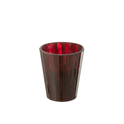 Vela perfumada de 60 horas en un tarro de vidrio rojo de 15.5x15.5x18.5 cm