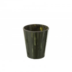 Bougie parfumée 60H dans pot en verre vert 15.5x15.5x18.5 cm