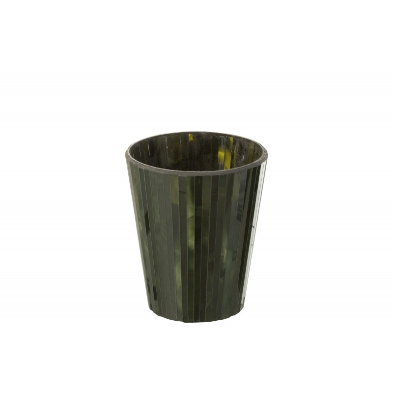 Bougie parfumée 60H dans pot en verre vert 15.5x15.5x18.5 cm