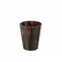 Bougie 60H dans pot en verre marron 15.5x15.5x18.5 cm