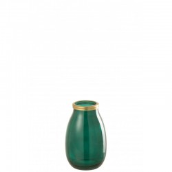 Vase en verre vert 18x18x28 cm