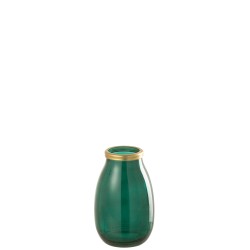 Vase en verre vert 18x18x28 cm