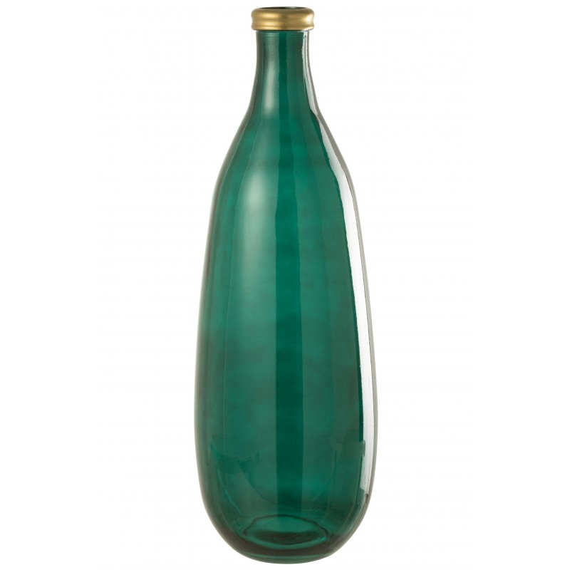 Vase en verre vert 25x25x75 cm