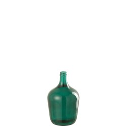 Vase dame jeanne en verre vert 18x18x30 cm