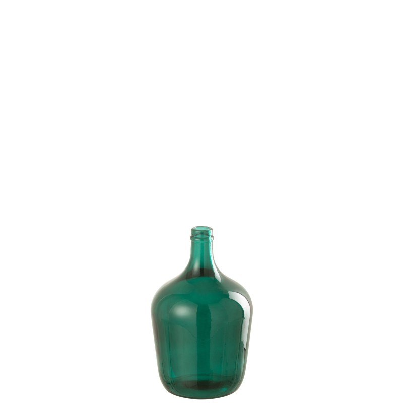 Vase dame jeanne en verre vert 18x18x30 cm