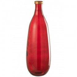 Vase en verre rouge 25x25x75 cm