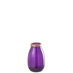 Vase en verre mauve 18x18x28 cm