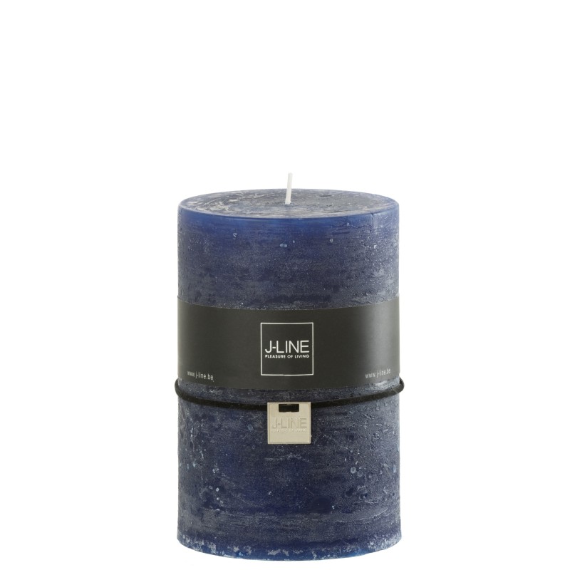 Bougie cylindrique 120H en Paraffine bleu 10x10x15 cm