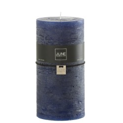 Bougie cylindrique 140H en Paraffine bleu 10x10x20 cm