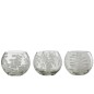 Set de 3 photophores en verre blanc 10x10x7.5 cm Set de 3 photophores en verre blanc 10x10x7.5 cm