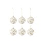 Boite de 6boules de Noël en verre blanc 8x8x8 cm