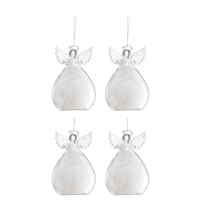 Boite de 4 boules de Noël en verre transparent 7.8x7.8x11.4 cm Boite de 4 boules de Noël en verre transparent 7.8x7.8x11.4 cm